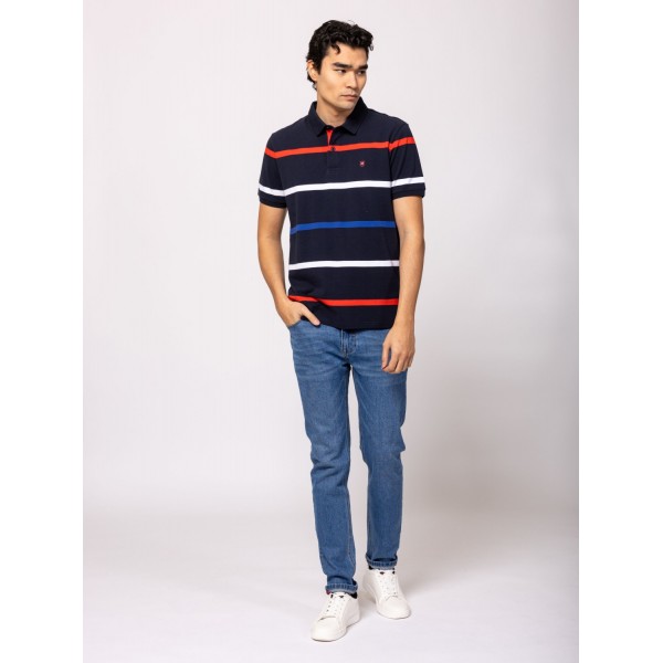 Heavy Tools DRES Férfi galléros rövidujjú póló / navy