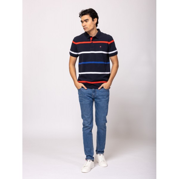 Heavy Tools DRES Férfi galléros rövidujjú póló / navy