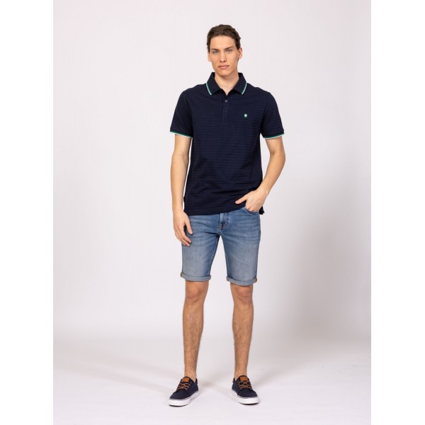 Heavy Tools DUCCO Férfi galléros rövidujjú póló / navy