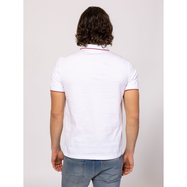 Heavy Tools DANDY Férfi galléros rövidujjú póló / white
