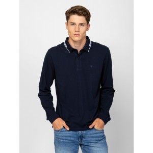 Heavy Tools CARTER Férfi galléros hosszúujjú póló / navy