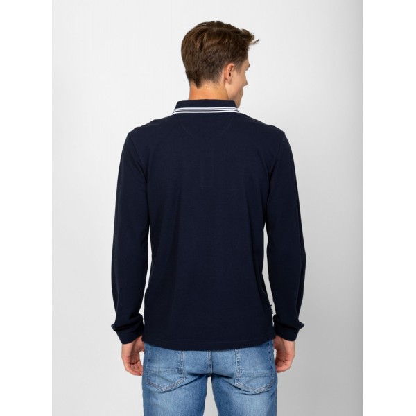 Heavy Tools CARTER Férfi galléros hosszúujjú póló / navy