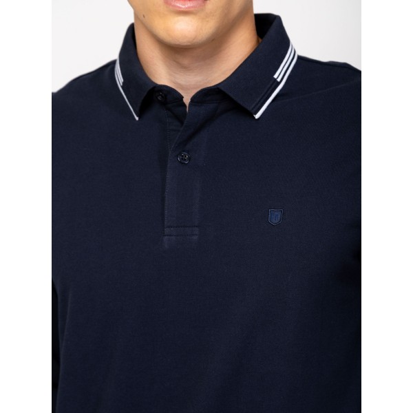 Heavy Tools CARTER Férfi galléros hosszúujjú póló / navy