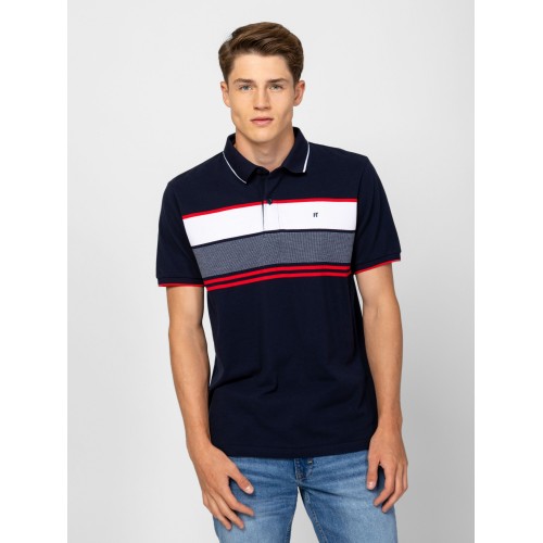 Heavy Tools DRUMW25 Férfi galléros rövidujjú póló / navy