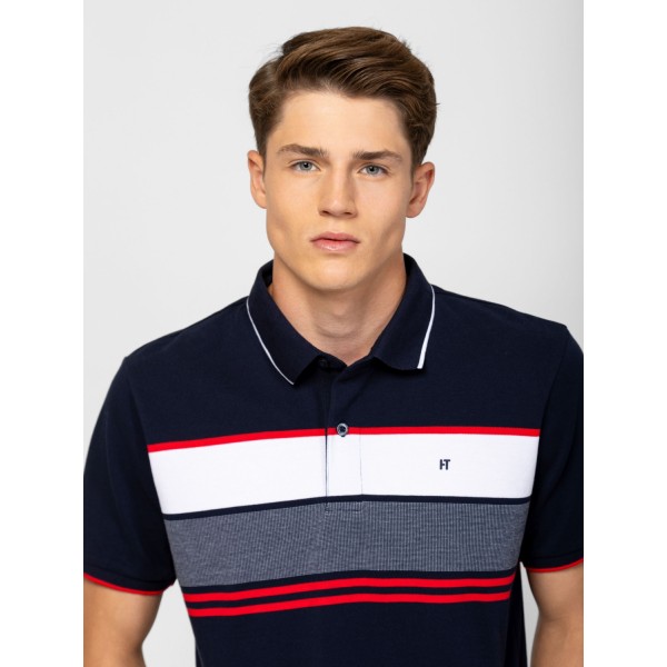 Heavy Tools DRUMW25 Férfi galléros rövidujjú póló / navy