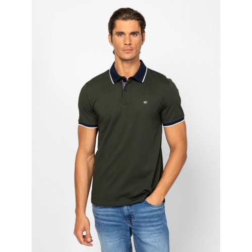 Heavy Tools DIMES Férfi galléros rövidujjú póló / forest