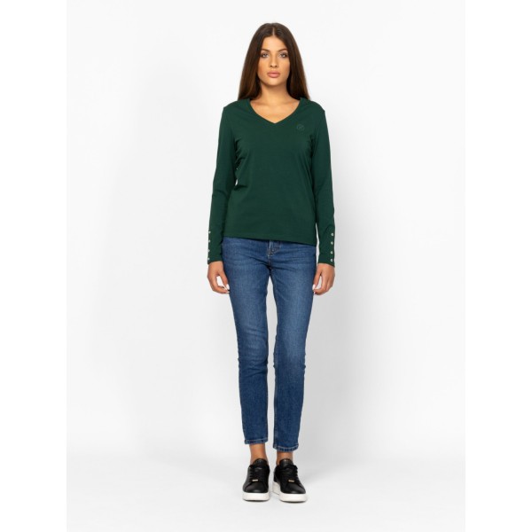 Heavy Tools CINKA Női hosszúujjú póló / green