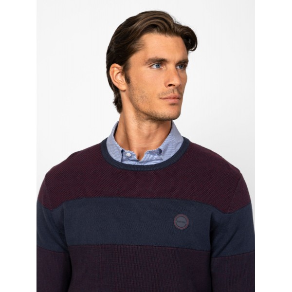 Heavy Tools HORIZO Férfi kötött pulóver és kardigán / wine