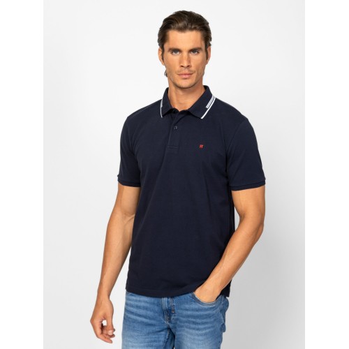 Heavy Tools DRISCOL Férfi galléros rövidujjú póló / navy