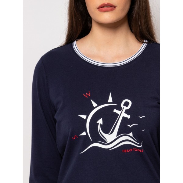 Heavy Tools CARALOS25 Női hosszúujjú póló / navy