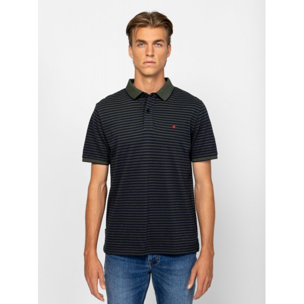 Heavy Tools DABLISH Férfi galléros rövidujjú póló / avocado