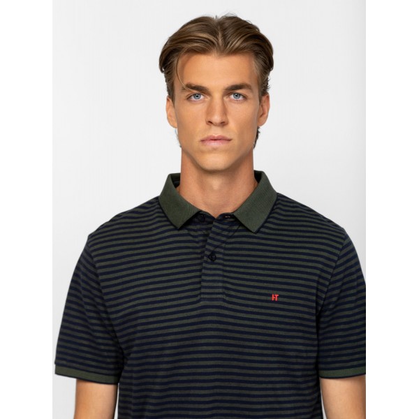 Heavy Tools DABLISH Férfi galléros rövidujjú póló / avocado