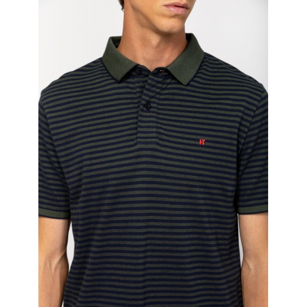 Heavy Tools DABLISH Férfi galléros rövidujjú póló / avocado