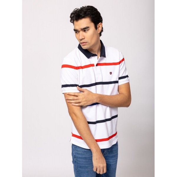 Heavy Tools DRES Férfi galléros rövidujjú póló / white