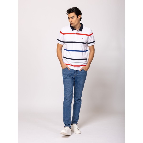 Heavy Tools DRES Férfi galléros rövidujjú póló / white