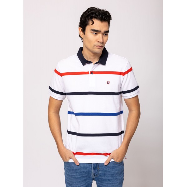 Heavy Tools DRES Férfi galléros rövidujjú póló / white