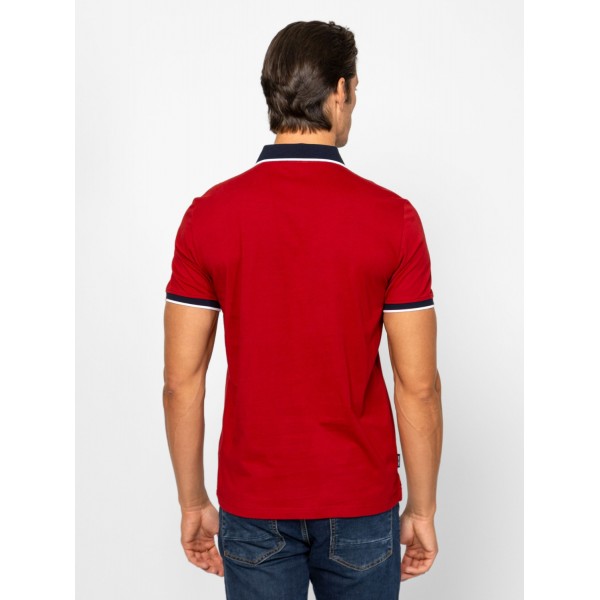 Heavy Tools DIMES Férfi galléros rövidujjú póló / sangria