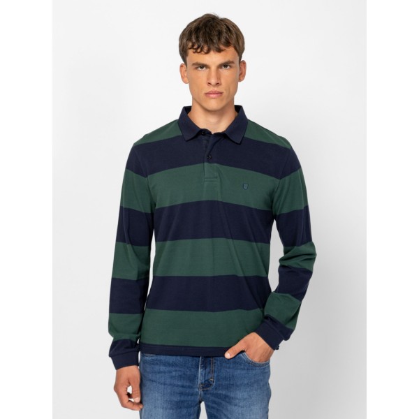 Heavy Tools CARTER Férfi galléros hosszúujjú póló / green